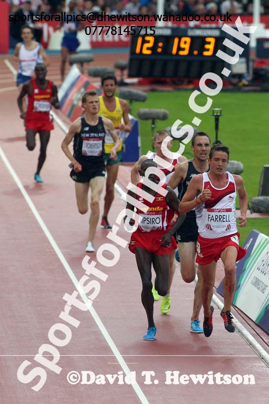 Tom Farrell (England) in the 5000 metres, 2014 Commonwealth Marathon, Glasgow. Photo: David T. Hewitson/Sports for All Pics